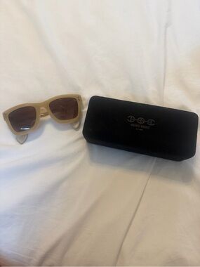 Women's Beige Square Sunglasses with Brown Lenses